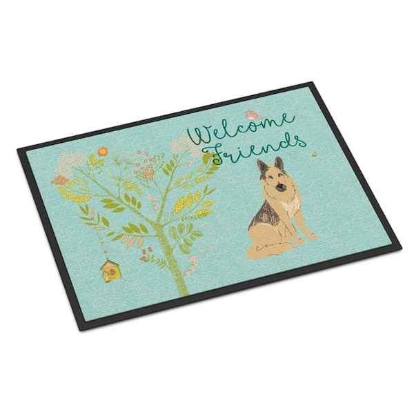 Carolines Treasures Carolines Treasures BB7578JMAT Welcome Friends German Shepherd Indoor or Outdoor Mat; 24 x 36 in. BB7578JMAT - main